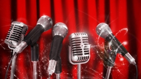 Mikrofone für Konferenz meeting vorbereitet Talkern
